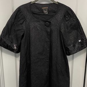 LaRok Sparkly Black w/Sequin Trim Tunic/Jacket